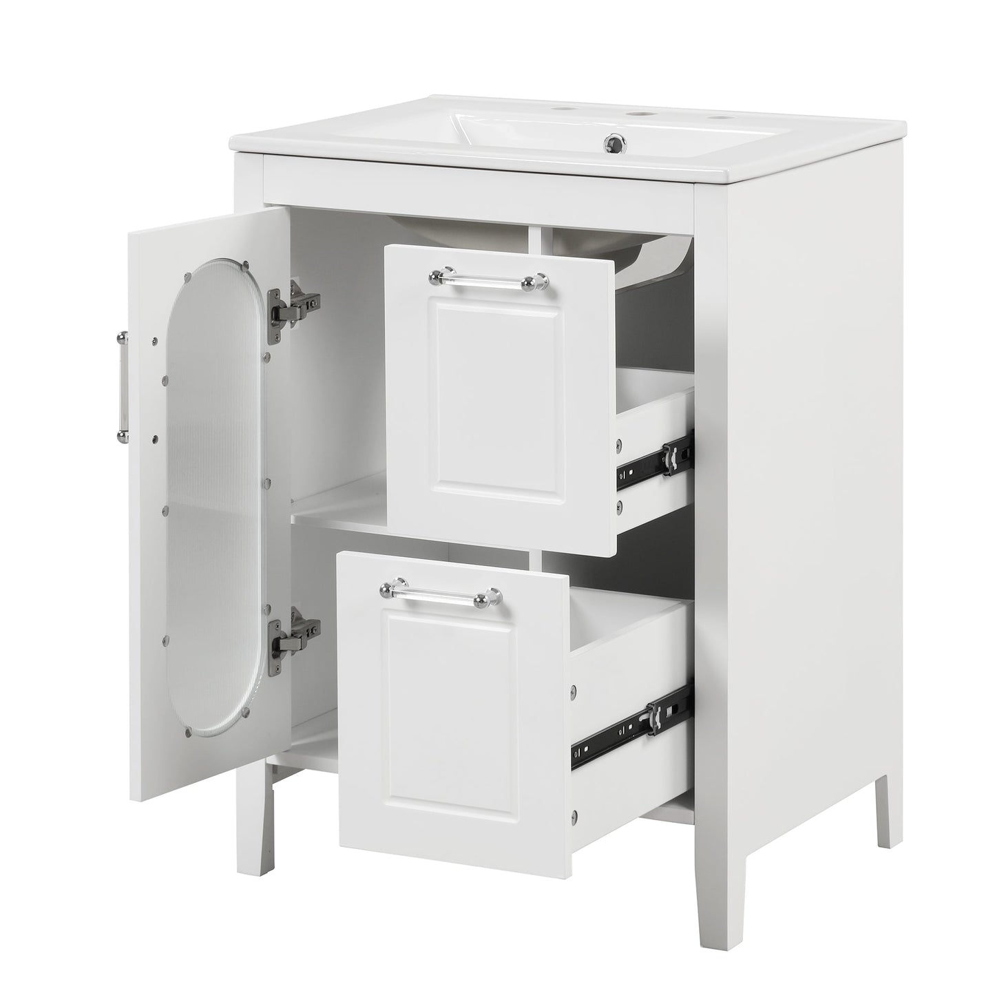 Elegant 24" Bathroom Vanity with Sink and Storage