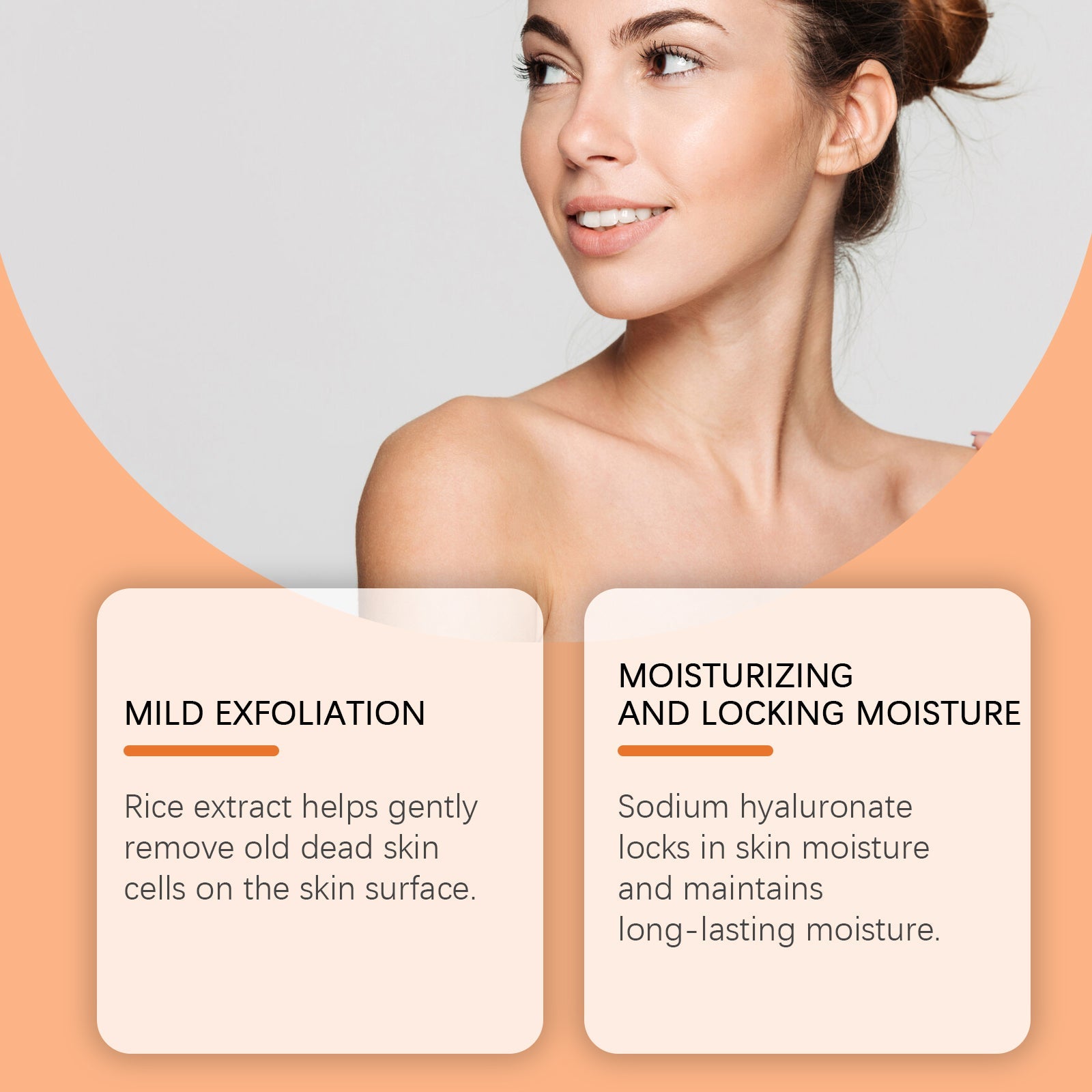Rice Exfoliating Gel Gently Cleanses Face Body Skin Hydrating Moisturizing Refreshing Cleansing Gel - Korvel