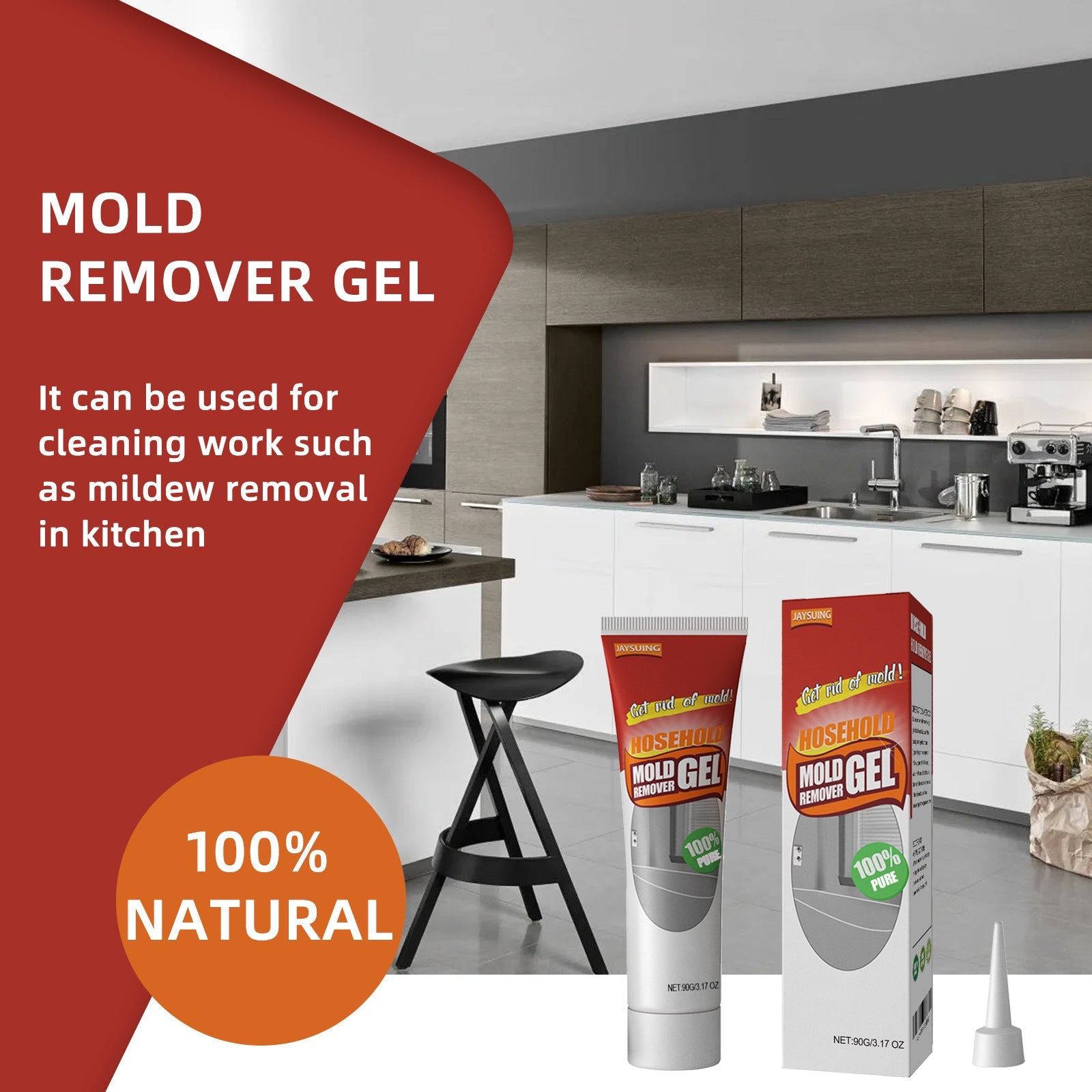 Wall Mold Removal Gel, Wall Wall Bathroom Kitchen White Mold Removal Gel - Korvel