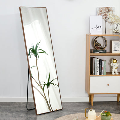 60x17 Brown Solid Wood Frame Full-length Mirror, Dressing Mirror, Bedroom Home Porch - Korvel