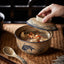 6.5 inch instant noodles bowl with cover bento box student underglaze color ceramic suit Lamian Noodles bowl canteen tableware - Korvel