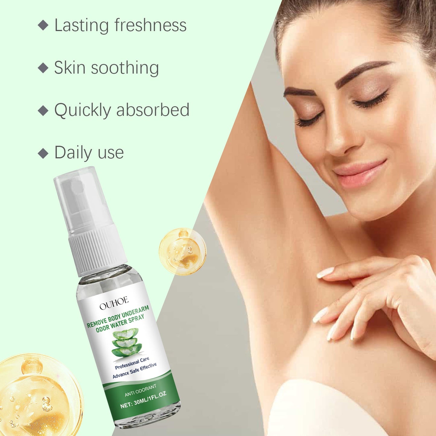 Aloe Vera Underarm Spray Refreshing Spray Hydrates, Leaves Fragrance, Nourishes And Refreshes Underarms - Korvel
