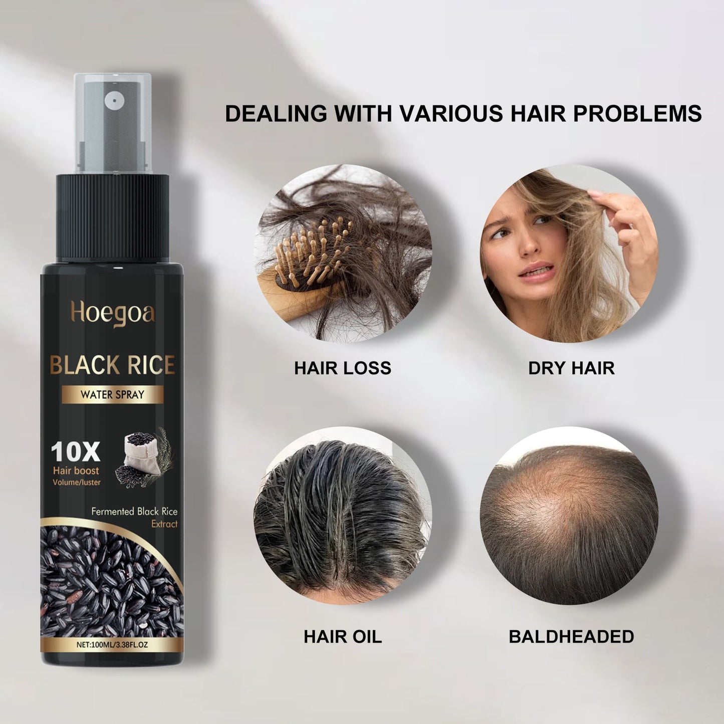 Black Rice Water Spray for Nourished Hair and Scalp Care