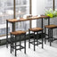 TOPMAX Counter Height Extra Long Dining Table Set with 3 Stools Pub Kitchen Set Side Table with Footrest Brown - Korvel