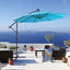 10 FT Solar LED Patio Outdoor Umbrella Hanging Cantilever Umbrella Offset Umbrella Easy Open Adustment with 32 LED Lights - Korvel