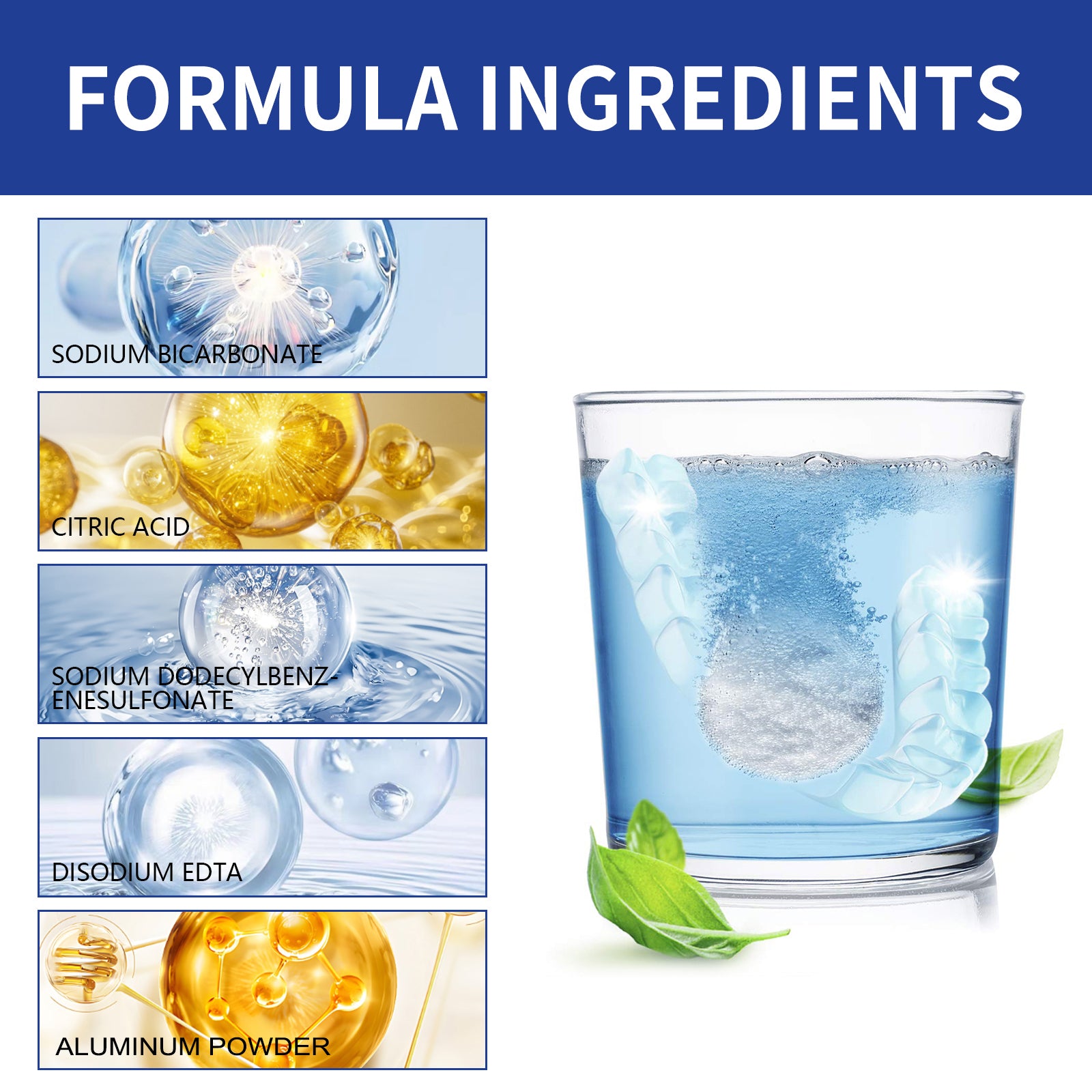 Denture Cleaning Tablet, White Denture Fresh Breath Oral Care Cleaning Tablet - Korvel