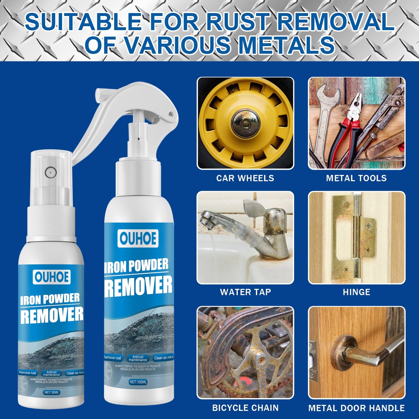 Auto Iron Powder Rust Remover Spray Rust Remover Auto Products Stain Remover Rust Remover Cleaning Products - Korvel
