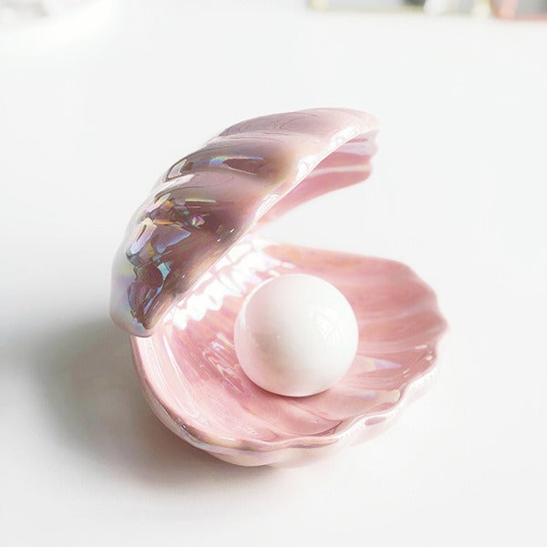Creative Shell Night Light Bedroom Headlight Nordic Internet Celebrity Girl Heart Dream Pearl Ceramic Light Desktop Decoration - Korvel