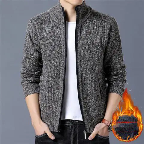 Abrigo de Suéter de Terciopelo para Hombre de Invierno Premium