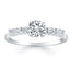 14k White Gold Shared Prong Accent Diamond Engagement Ring