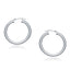 14k White Gold Polished Hoop Earrings - 30 mm
