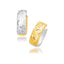 14k Two-Tone Gold Reversible Quilted Hinged Hoop Earrings