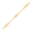 14k Yellow Gold Anklet with Filigree Diamond Shape Stations