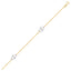 Bracelet de cheville en or bicolore 14k avec cœurs entrelacés