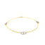 Bracelet de cheville en or bicolore 14k avec cœurs entrelacés