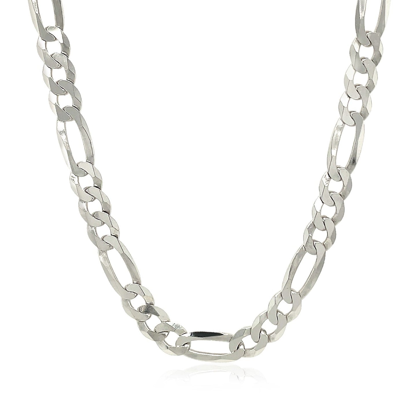 Rhodium Plated Sterling Silver Figaro Chain - 5.5mm