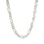 Rhodium Plated Sterling Silver Figaro Chain - 5.5mm