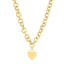 14k Yellow Gold Rolo Link Necklace with Heart Tag