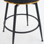 A set of 2 gray rotating bar stools - high backrest, adjustable, with elegant metal backrest decoration - Korvel