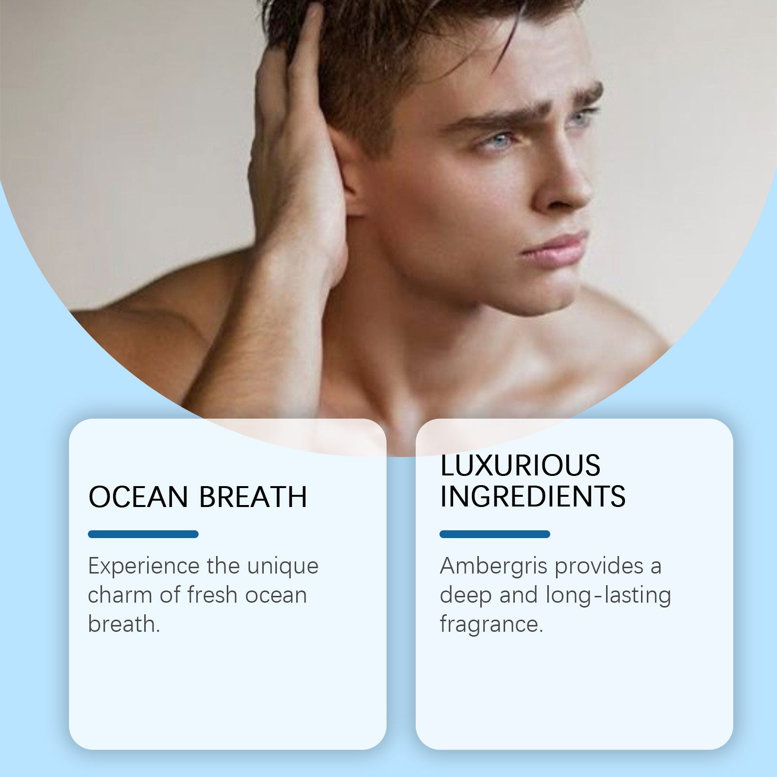 Ambergris Blue Ocean Perfume Men's Charm Atmosphere Permanent Light Fragrance Ocean Blue Notes - Korvel