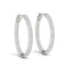 Boucles d'oreilles créoles en diamant en or blanc 14k - Design double face