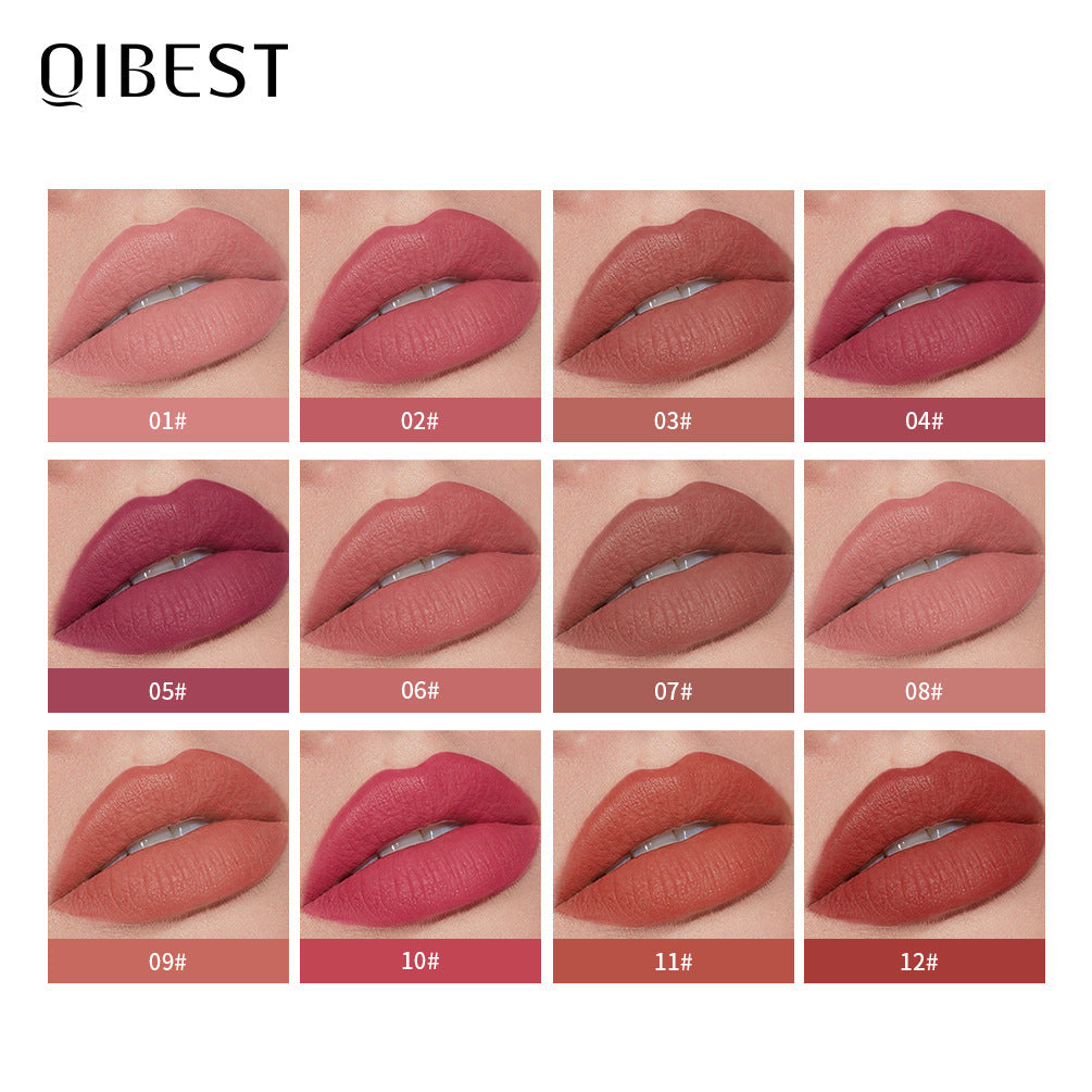QIBEST Silky Lip Glaze - Brillo Labial No Pegajoso y de Larga Duración