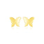 Boucles d'oreilles en or jaune 14 carats poli en forme de papillon