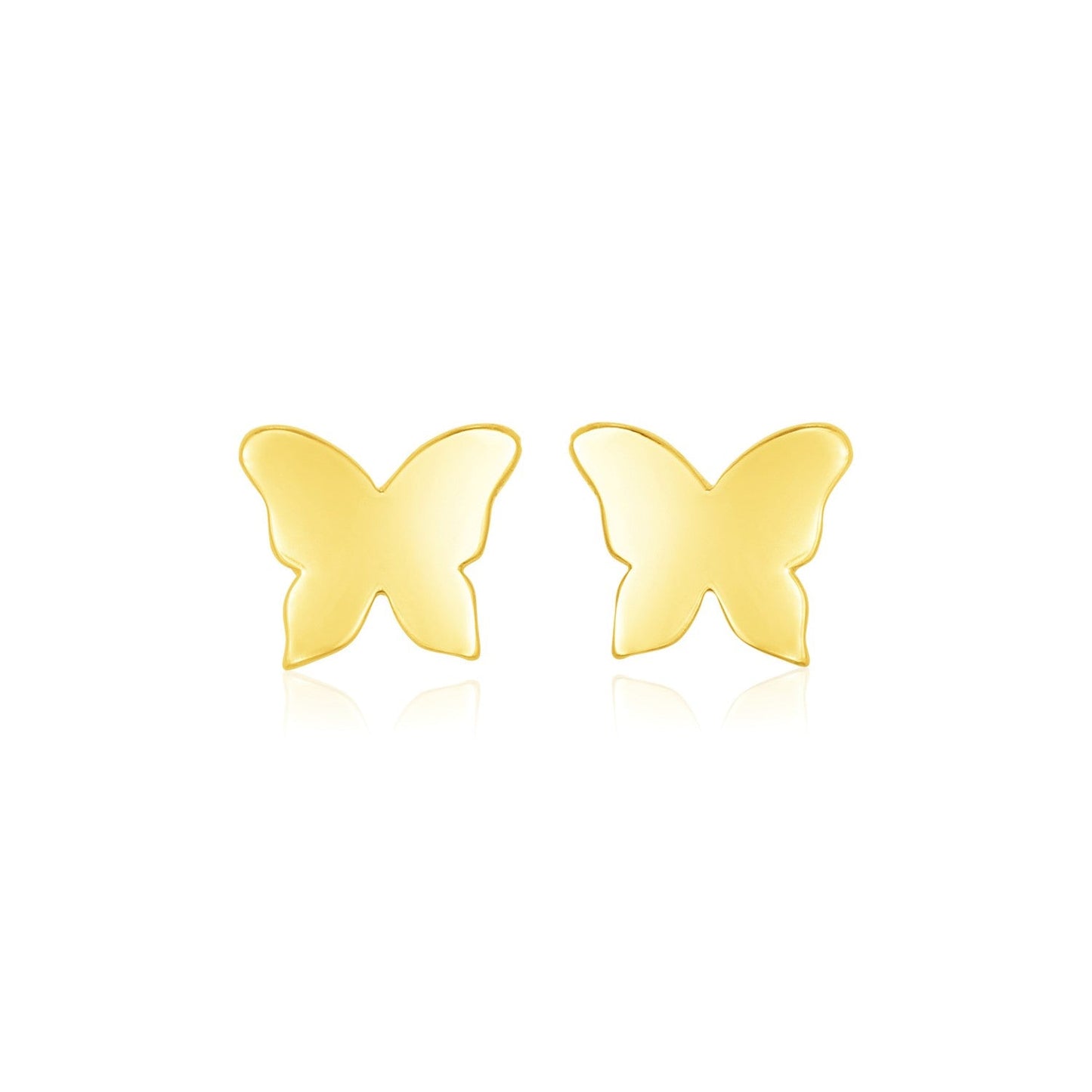 Boucles d'oreilles en or jaune 14 carats poli en forme de papillon