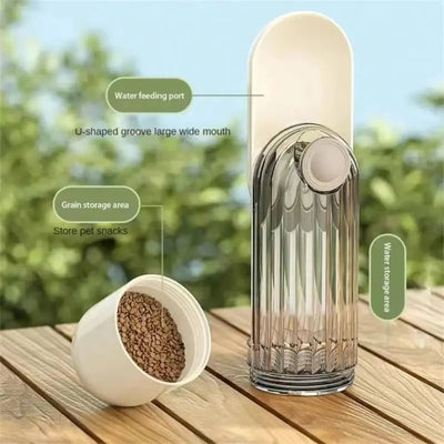 Portable Dog Water Bottle Dispenser - 2 in 1 Leakproof Design