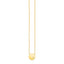 Collier en or jaune 14 carats avec pendentif rond poli et diamant