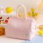 ins style small fresh outdoor large capacity picnic insulation and cold storage bag fashionable diamond pattern zipper lunch box bag student lunch bag - Korvel