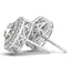 14k White Gold Double Halo Round Diamond Earrings