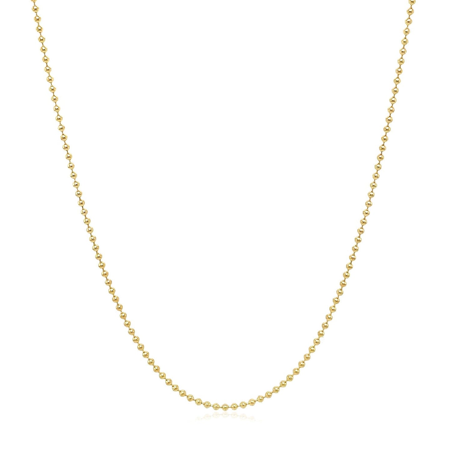 Chaîne à perles en or jaune 14k 1,0 mm