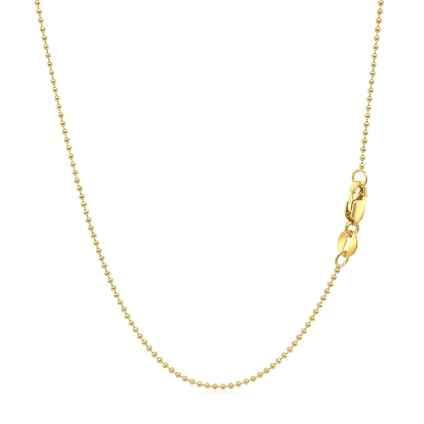 Chaîne à perles en or jaune 14k 1,0 mm