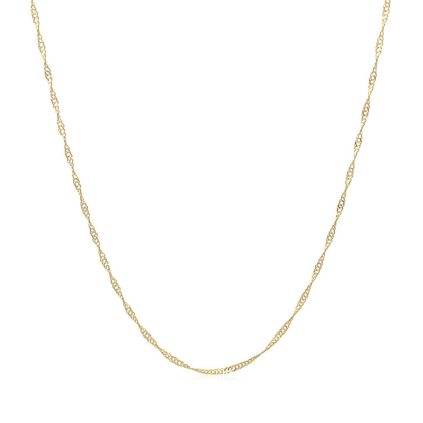 Chaîne Singapore en Or Jaune 14k - Élégance de 0,6 mm