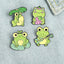 Quack Quack Enamel Pin Custom Frog Lotus Leaf Brooches Bag Lapel Pin Cartoon Animal Badge Jewelry Gift for Kids Friends - Korvel