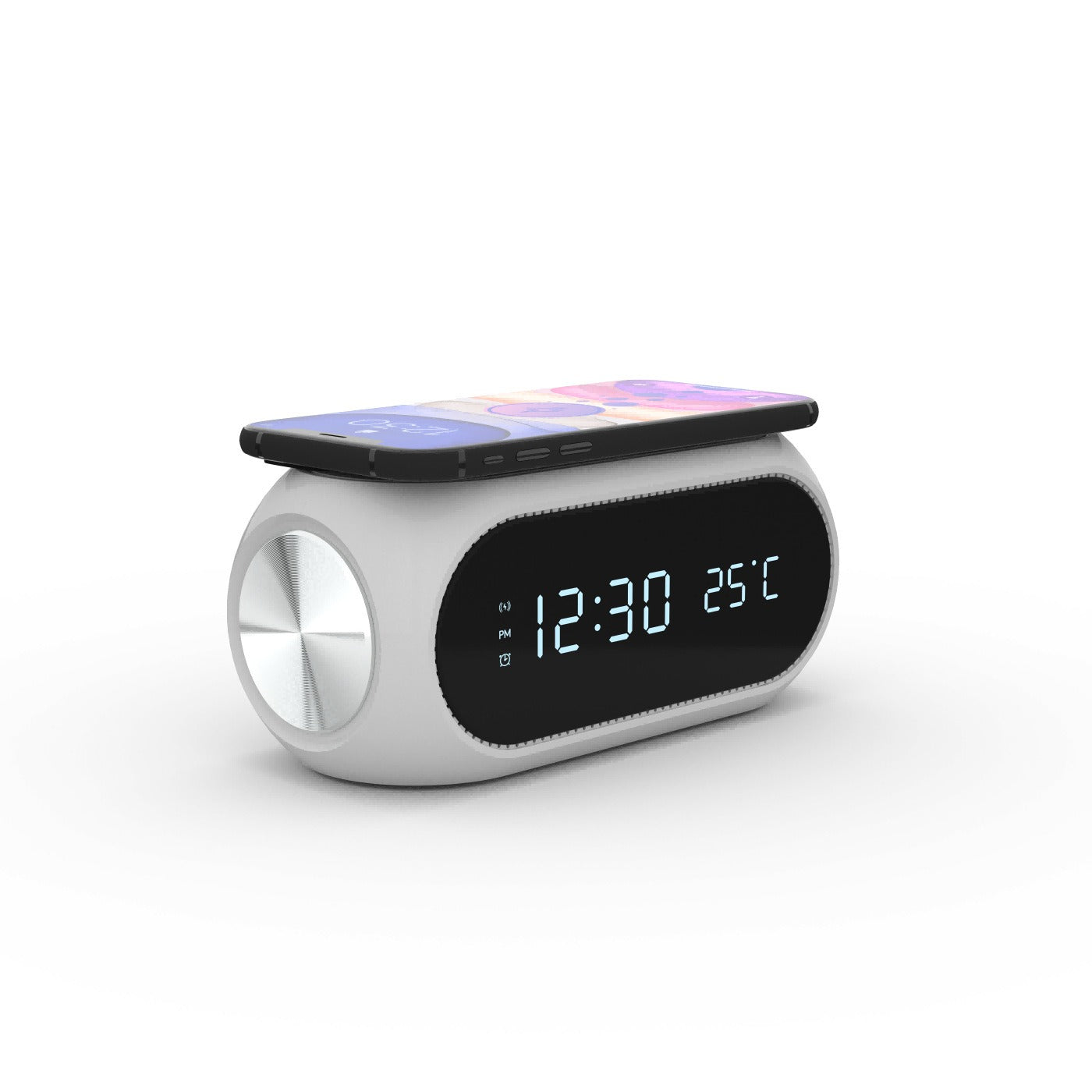 15W Wireless Charging Clock with Alarm and Thermometer