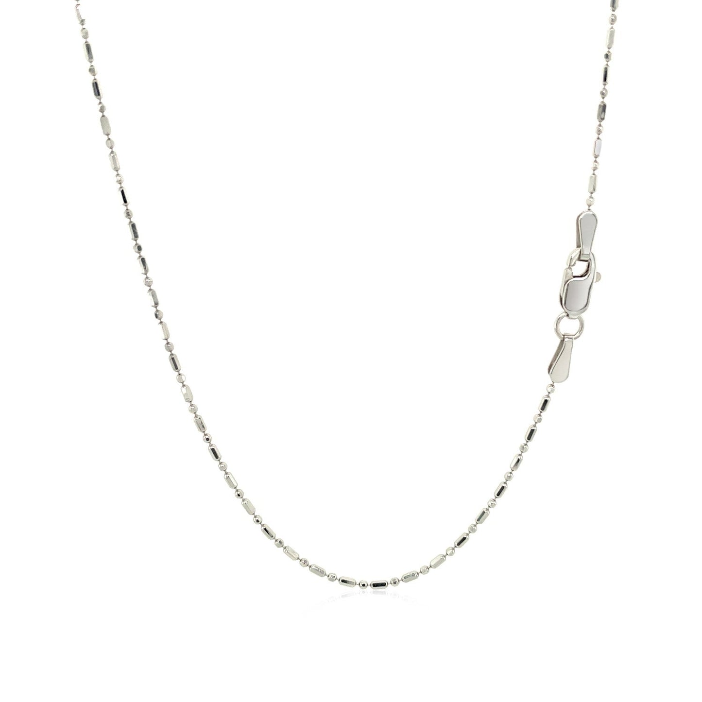 14k White Gold Diamond-Cut Bead Chain - 1.0mm