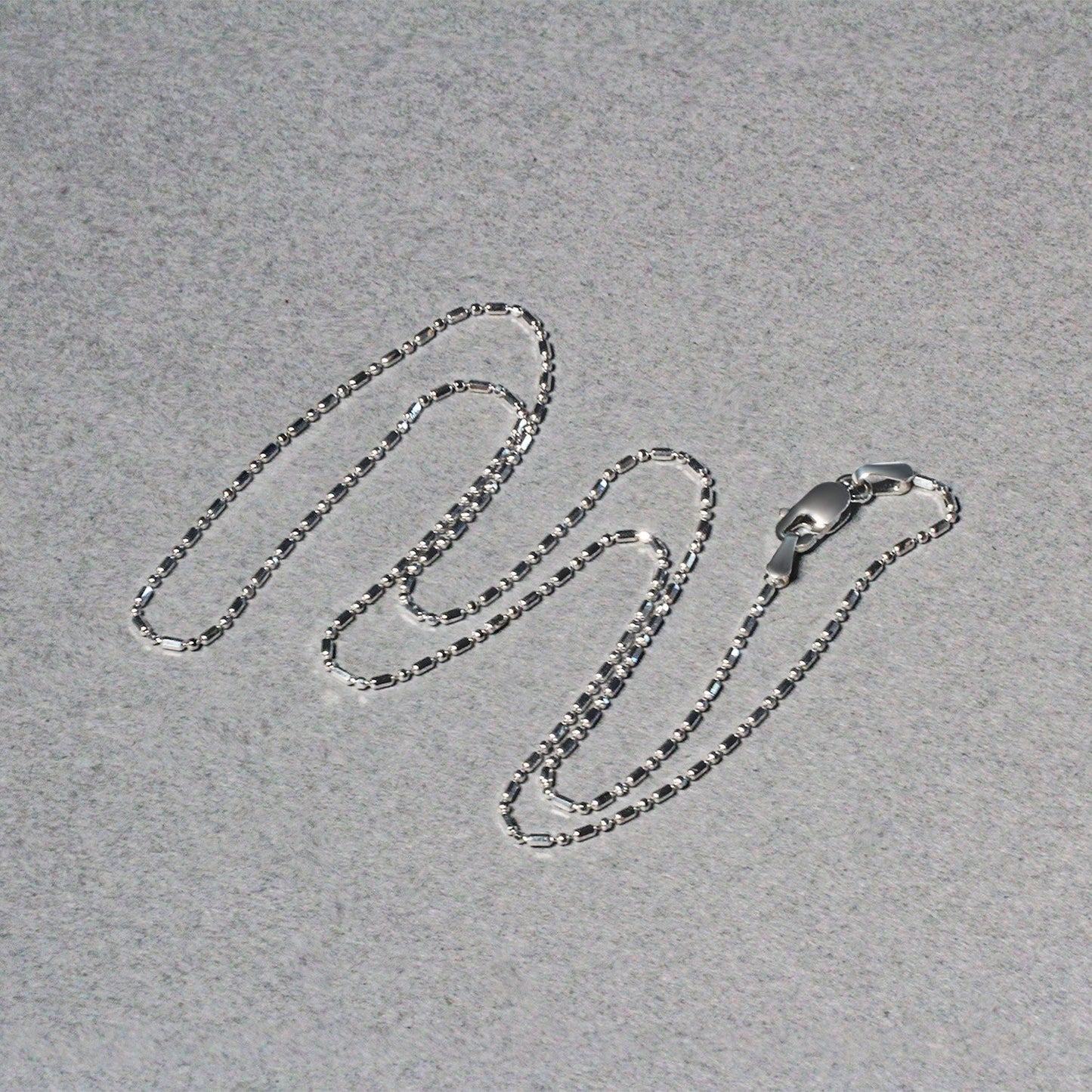 14k White Gold Diamond-Cut Bead Chain - 1.0mm
