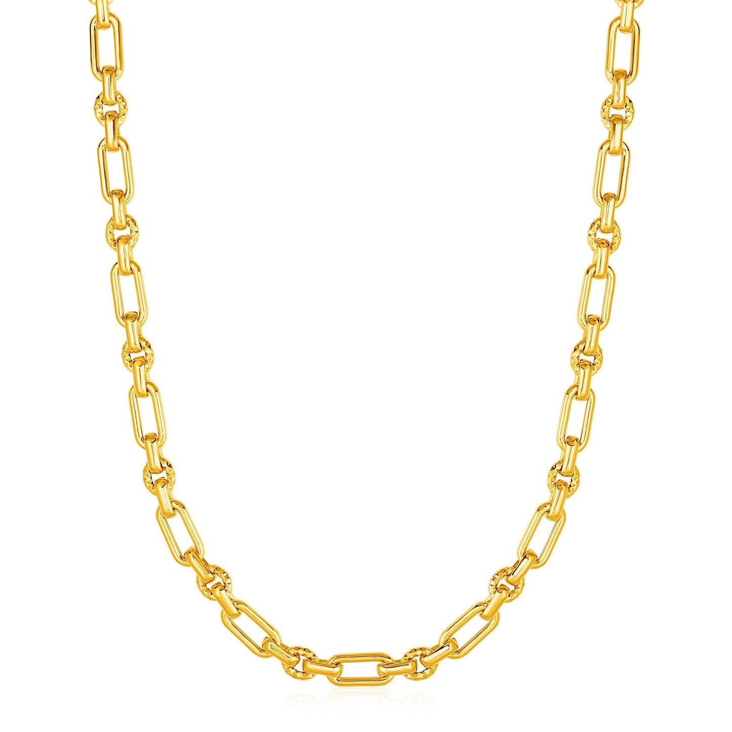 Collier en lien rectangulaire arrondi en or jaune 14 carats
