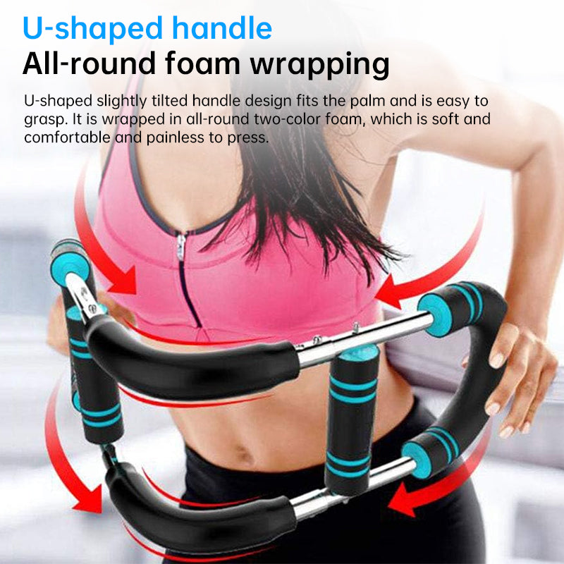 Adjustable Spring Twister Arm Exerciser: Strengthen forearms, triceps & chest. Portable home fitness gear. - Korvel