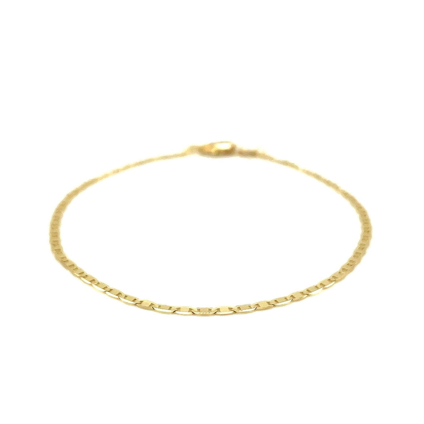 Tobillera de eslabones marineros de oro amarillo de 10k - 1.7mm de ancho
