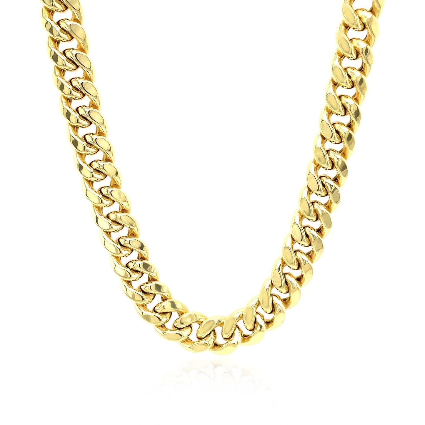10k Yellow Gold Semi Solid Miami Cuban Chain - 7.25mm