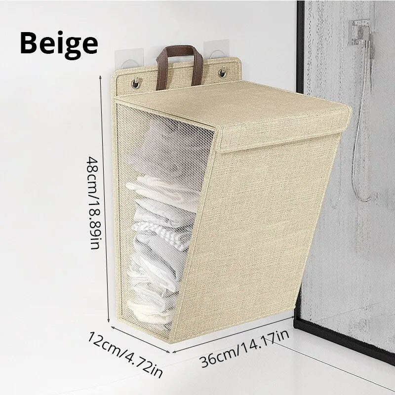 Dirty Clothes Basket Foldable Home Dormitory Dormitory Multifunctional Organization Storage Wall Hanging Basket - Korvel