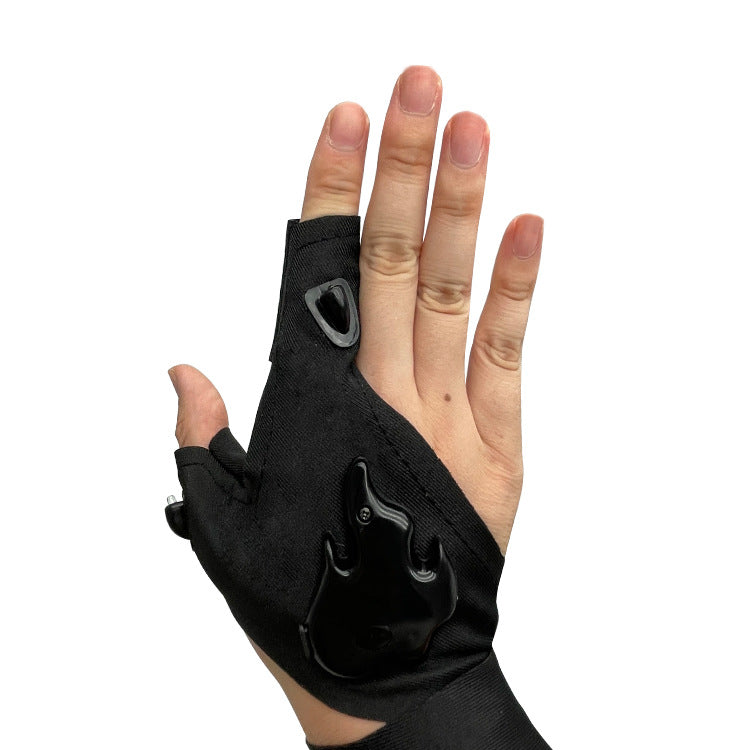 LED rechargeable fishing gloves with high elasticity, anti slip repair, lighting, luminous finger cots - Korvel