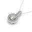 Colgante Halo de Diamantes con Bisel Milgrain en Oro Blanco de 14k