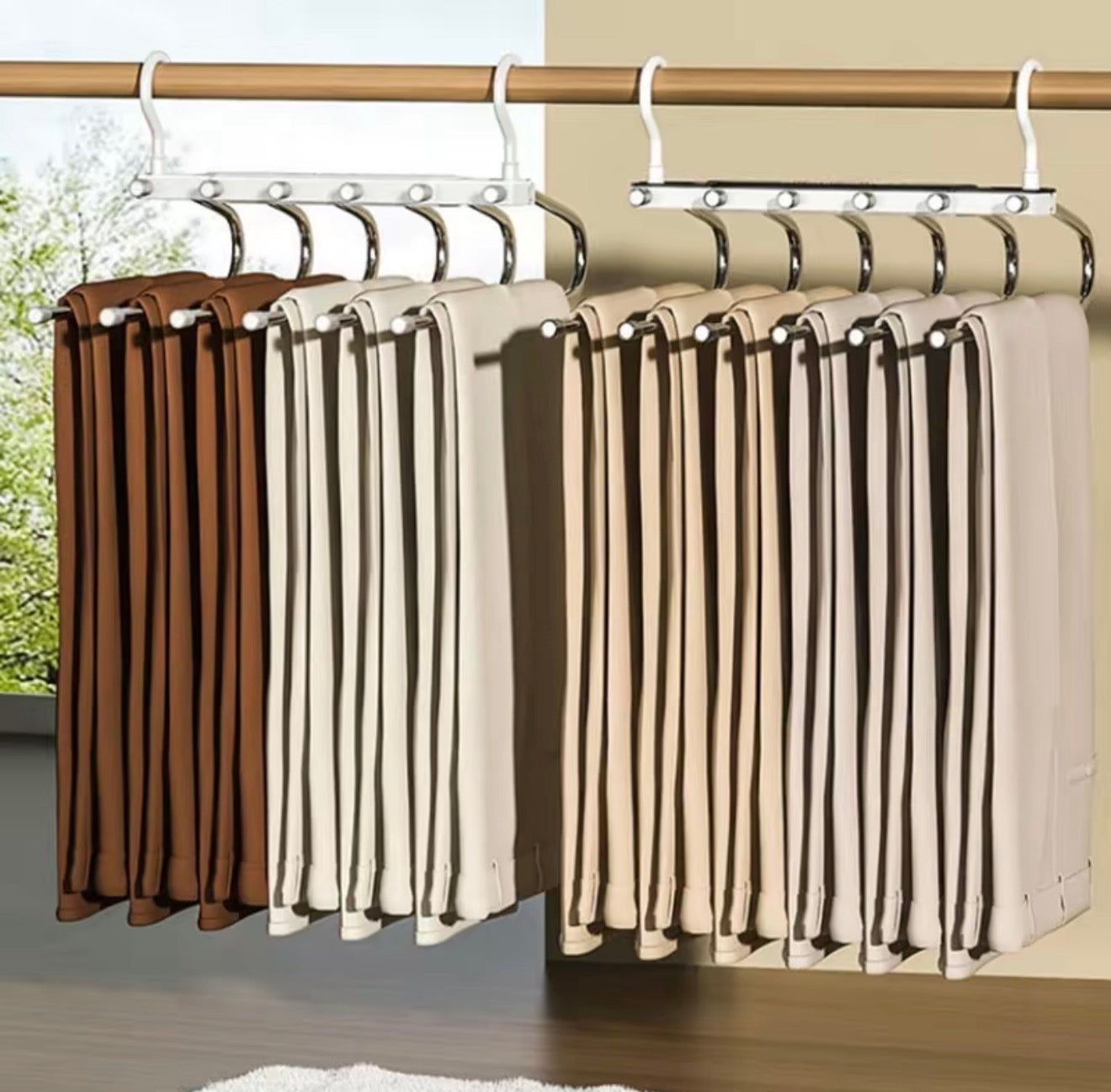 FoldSpace Pants Hanger - 6-Layer Space-Saving Organizer