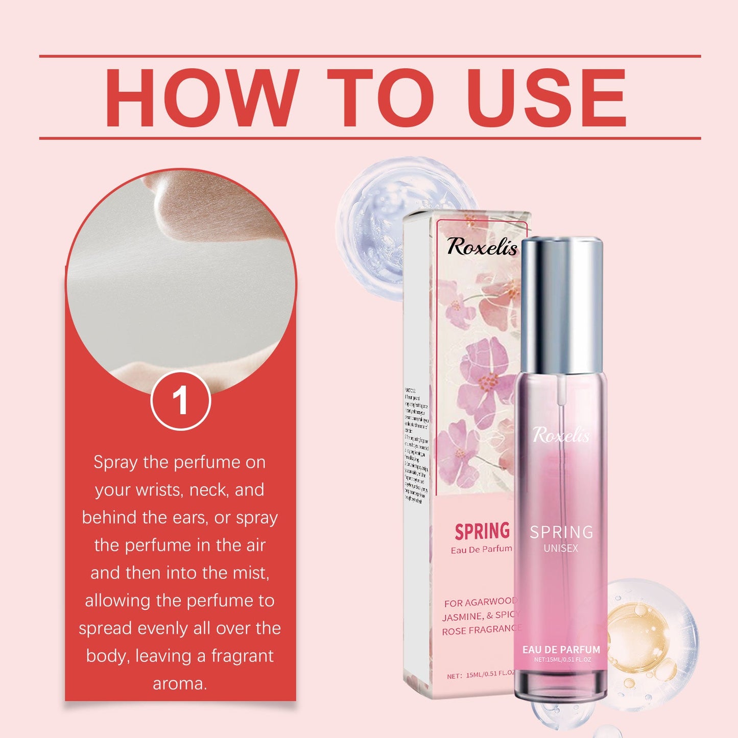 Spring Perfume Spicy Rose Fresh Natural Light Fragrance Portable Fragrance Exudes Personal Charm Perfume - Korvel