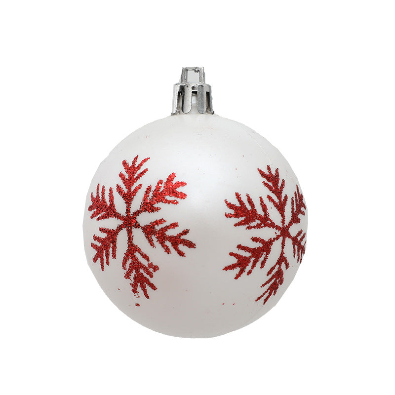Christmas Decorations Christmas Tree Decoration 6cm Snowflake Painted Christmas Ball - Korvel