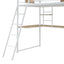 Lit mezzanine taille twin avec bureau en L et armoire - Blanc